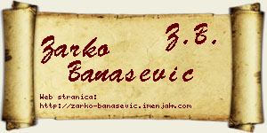 Žarko Banašević vizit kartica